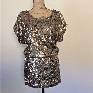 Gold Sequin Arden B Cocktail Party Dress XS